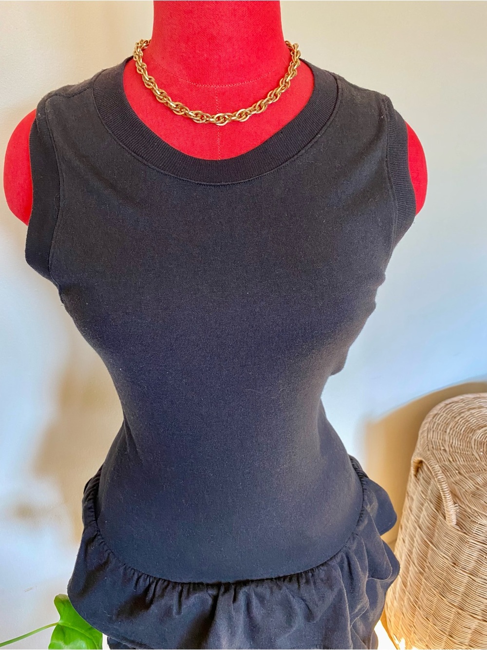 90s Black Ruffle Dress - Picture 4 of 7
